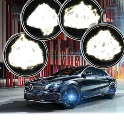4PCS 75mm Self-Powered Floating LED Wheel Hub Light Caps for MAYBACH Black
