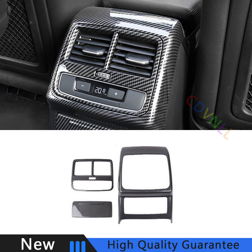 Fit For Audi A4 A5 2017-2021 Carbon Fiber Rear Air Outlet Protection Panel 3PCS