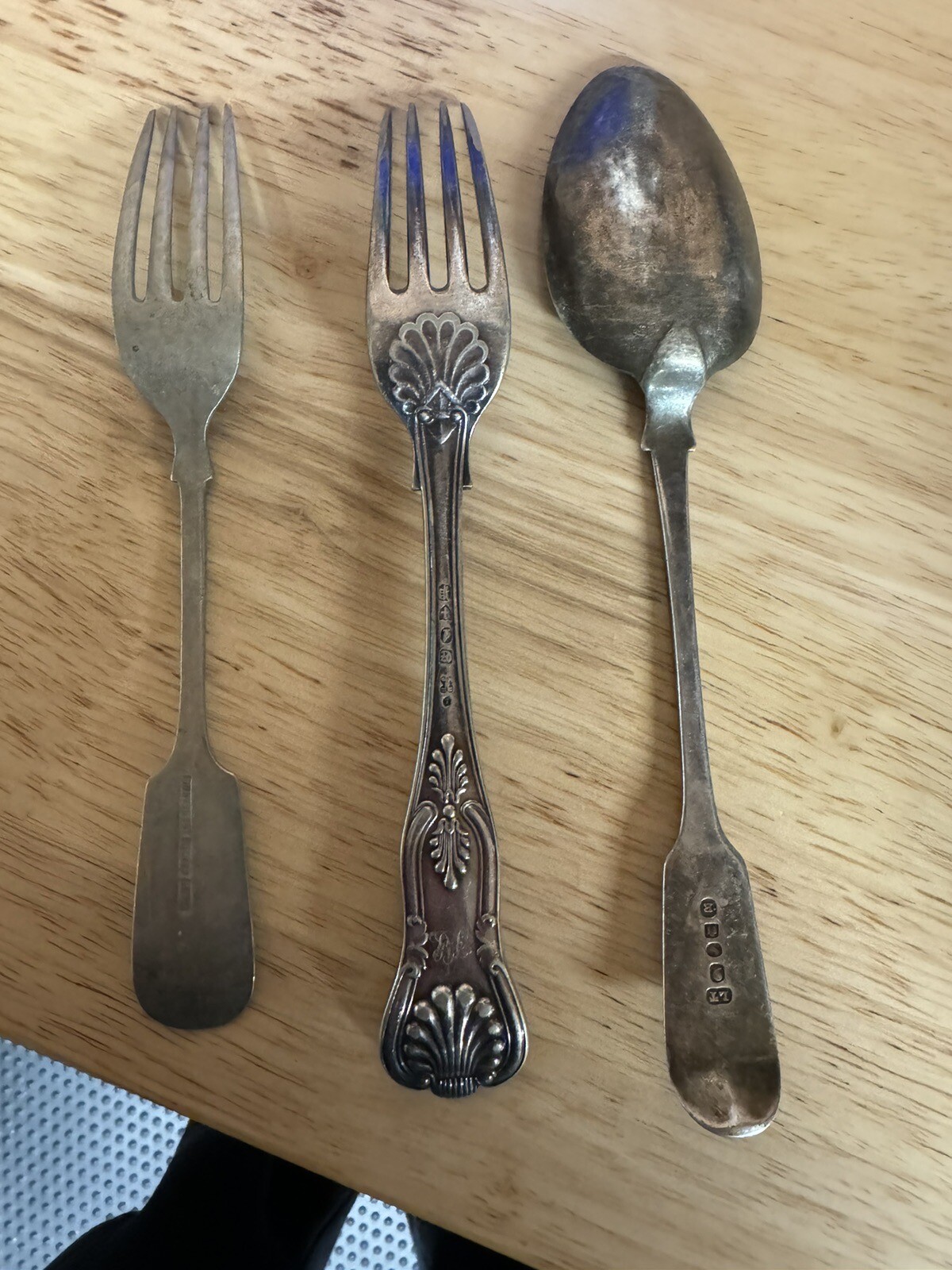 Antique Silver Spoon and Fork eBay