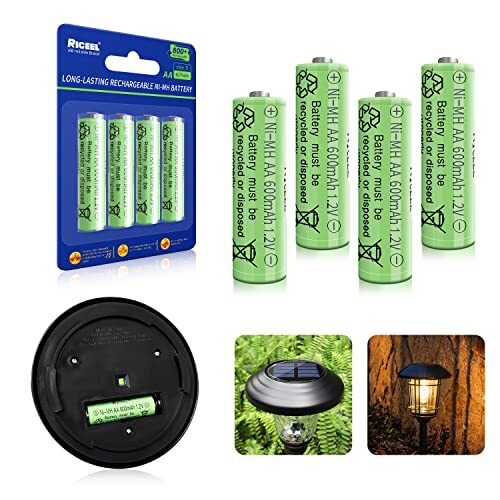 Rechargeable Aa Batteries For Solar Lights 600mah Double Aa Battery 1.2v Aa Rech-image