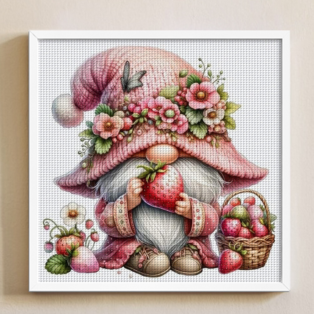 Kit De Point De Croix Complet 'Girl Art' - Toile Imprimée 11CT 40x40cm, Fils Eco-Coton, Aiguilles - Broderie Complète