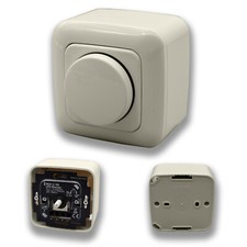 Busch J&auml;ger LED dimmer 6523U-102 surface-mounted complete set DURO 2000 cream white