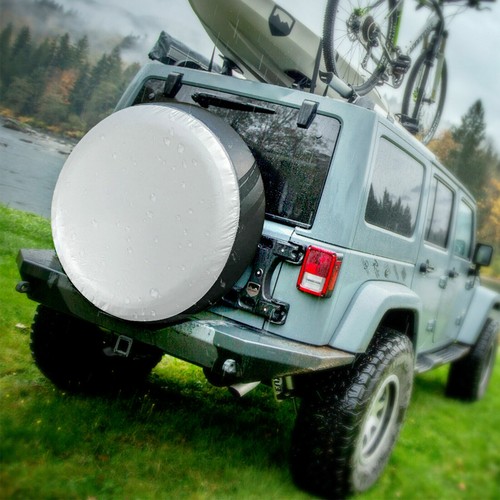 Universal 13-19" Car Spare Wheel Tire Cover for Jeep Trailer RV SUV Truck Black - Picture 7 of 8