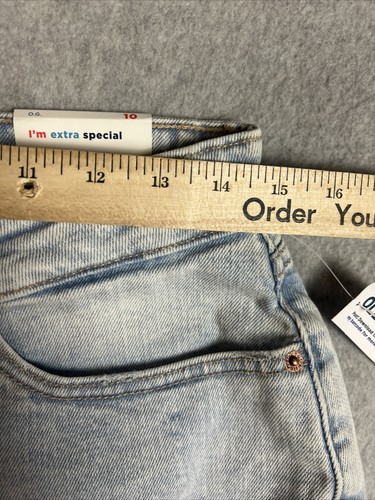 Old Navy Curvy O.G. Straight Jeans 10 High Rise Secret Smooth Pockets Distressed - Picture 7 of 10