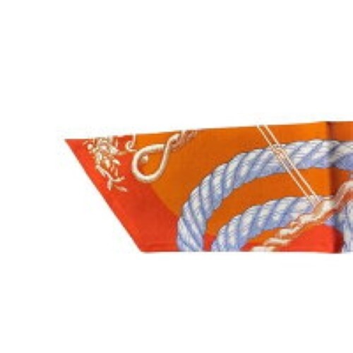 Hermes Della Cavalleria Scarf Maxi Twilly Stole Silk Orange Red - Picture 6 of 8