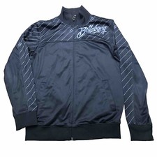 Billabong Jacket Medium Black Zip Up Long Sleeve Spell Out Surf Wear Fast Ship 