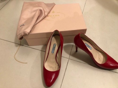 PRADA Vintage Saffiano Textured Red 