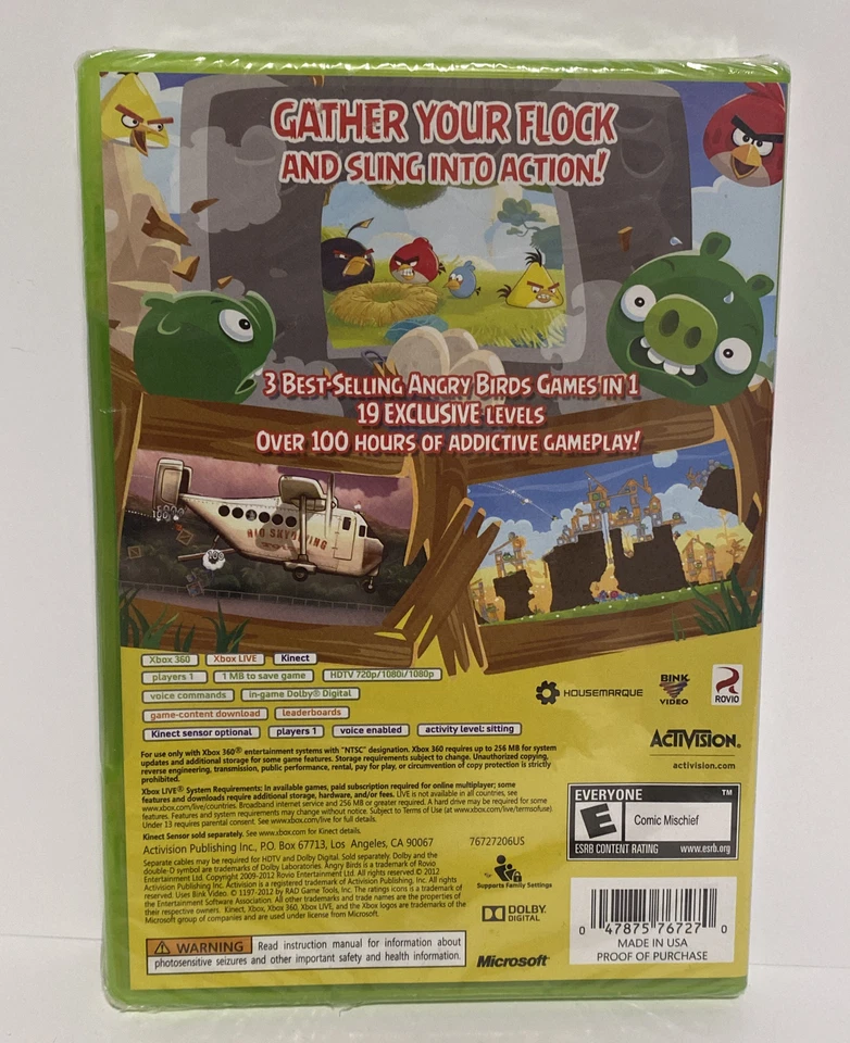 Angry Birds Trilogy (Microsoft Xbox 360, 2012) Brand New Game/Read - Image 3 of 4