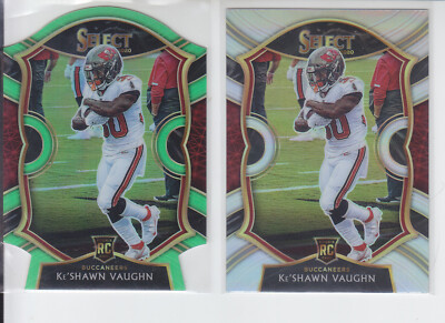 (2) 2020 Select Ke'Shawn Vaughn RC Green Die Cut + Silver #73 Buccaneers