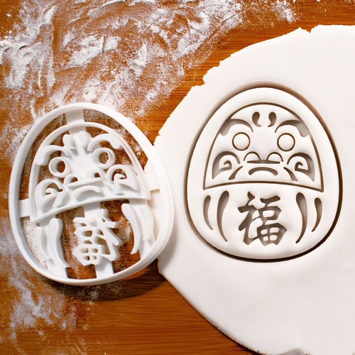 Daruma Puppe Keksausstecher | Japanischer Dharma Talisman Viel Glück Charm Keks - Bild 1 von 6