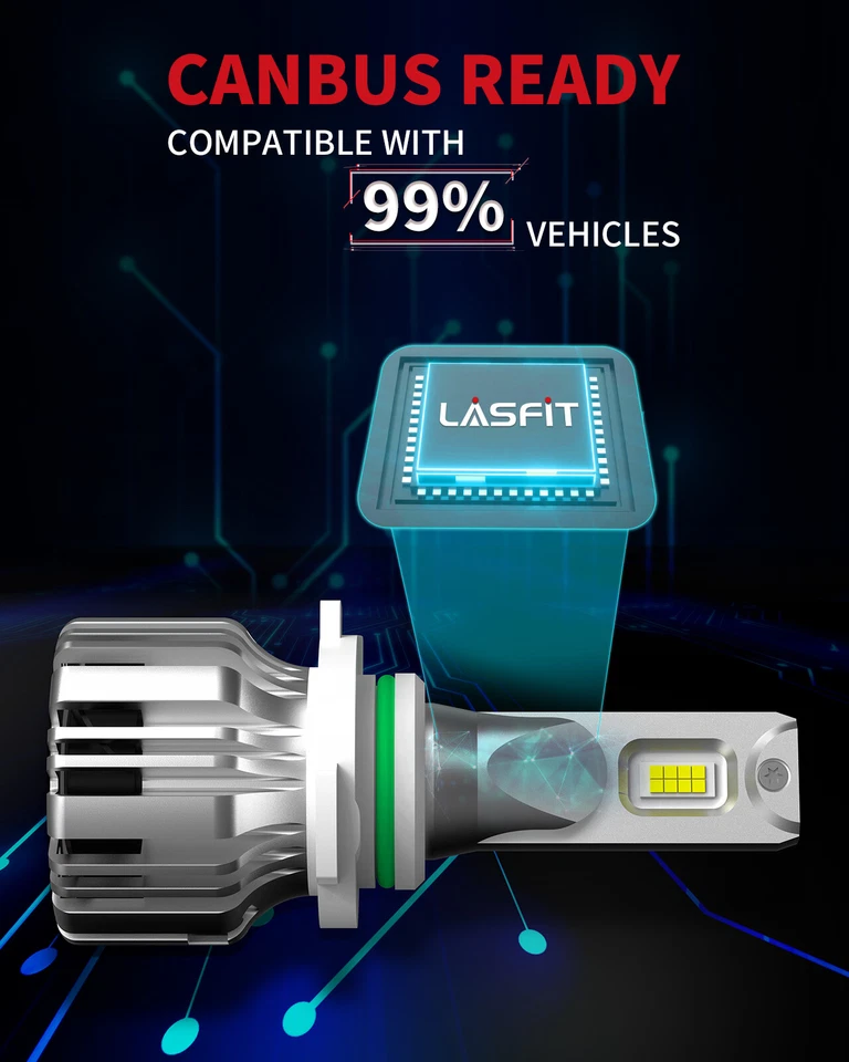 Kit de conversión de bombilla LED Lasfit 9012 HIR2 50W 6000K blanco Foto 2 de 4