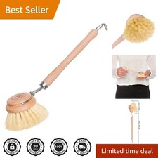 Eco-Friendly Beechwood Dish Brush - 2-Inch Tampico Fiber All-Purpose Scrub