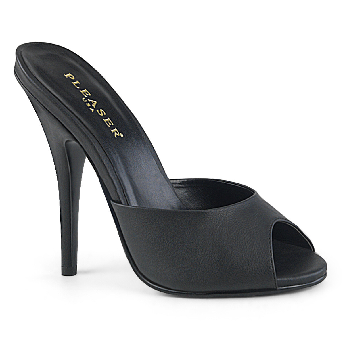 SALE PLEASER Sexy Shoes Black 5 Stiletto High Heel Basic Slip On Open toe  Mules | eBay