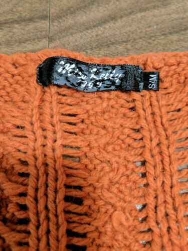 Top para mujer estilo vintage tejido y transparente, naranja talla pequeña - Imagen 2 de 4