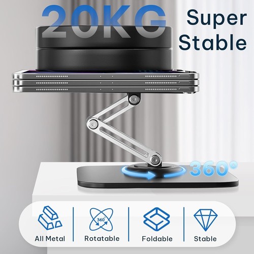 Tablet Stand, 360° Adjustable Foldable Holder for IPad, Stand for Desk Rotating - 第 3/6 張圖片