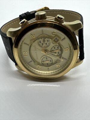 Michael Kors Runway MK8077 Men\'s Black Leather Analog Dial Quartz Watch JNA828 Michael Kors Runway MK8077 Men main image 3