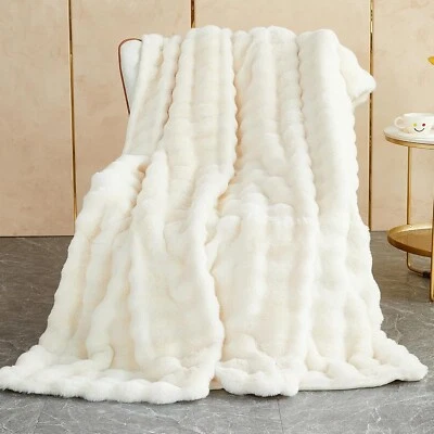 Kuscheldecke Kaninchen Plüsch Decke Super Soft Wohndecke Dick 230 x 250cm C1011 - Bild 1 von 4