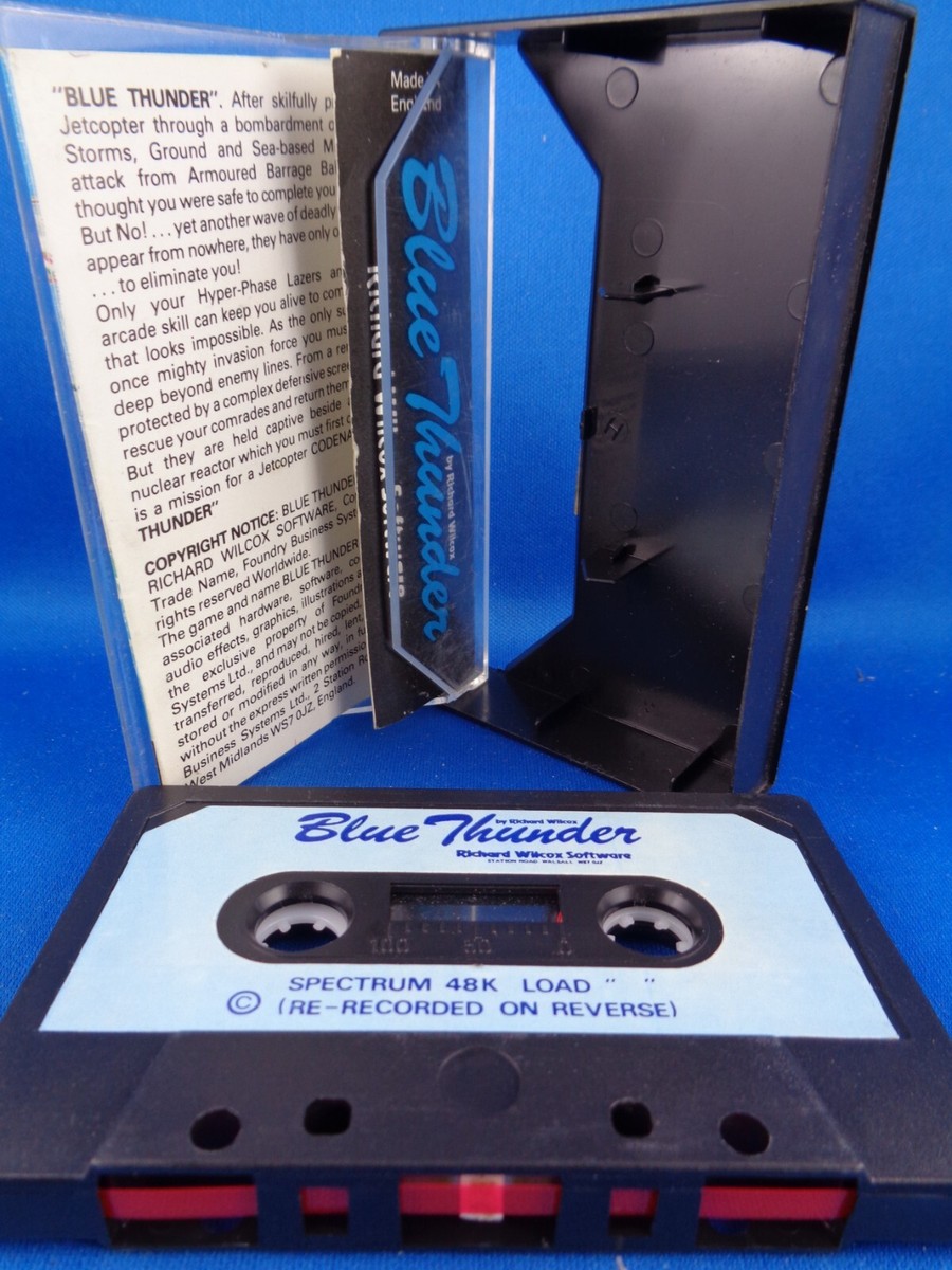 SINCLAIR ZX SPECTRUM -- BLUE THUNDER (RICHARD WILCOX SOFTWARE) DL