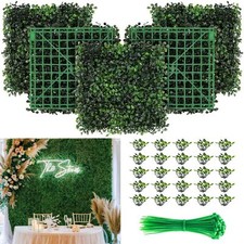 Grass Wall 12 Pack 10"x10" Artificial Boxwood Hedge Wall Panels, Privacy Hedge