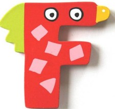 Insegna Porta Lettera F Etichetta Carina Cameretta Bambini Legno Rosso Fred Fiona Fay Tatiri