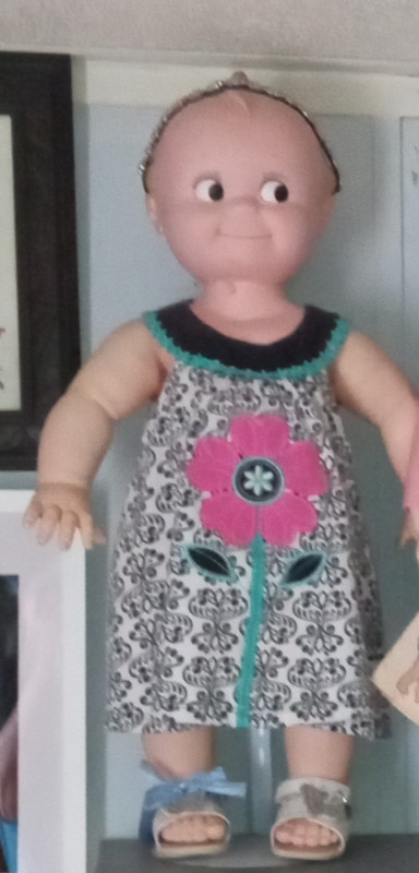 24 inches tall Cameo kewpie doll flower dress & white sandals