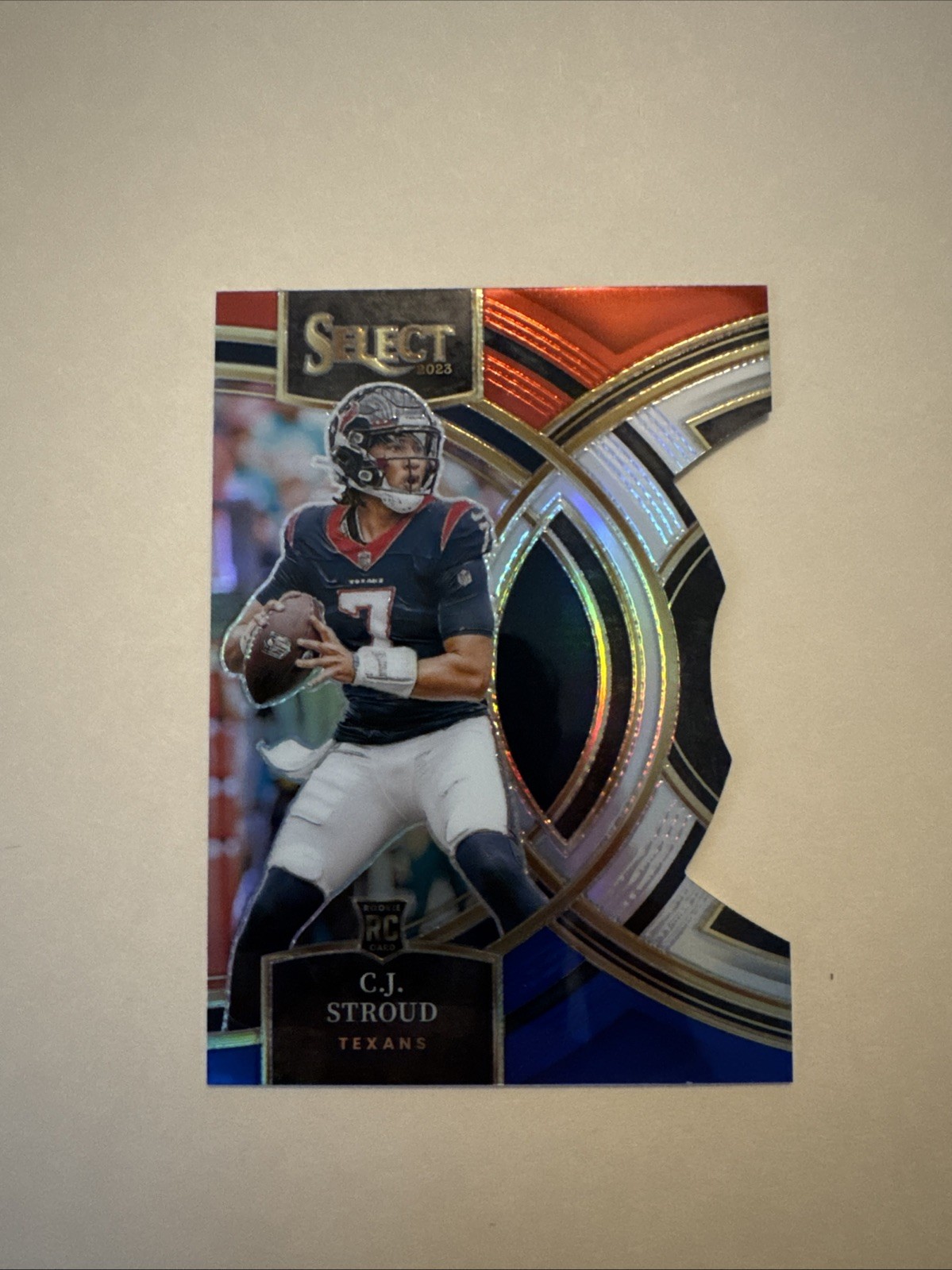 2023 Panini Select - Premier Level C.J. Stroud #183 Red & Blue Prizm Die-Cut RC