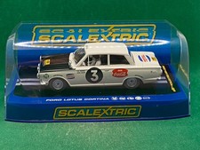 ORIGINAL SCALEXTRIC FORD LOTUS CORTINA 1/32 SLOT CAR, WHITE/BLACK # 3 NEW UNUSED