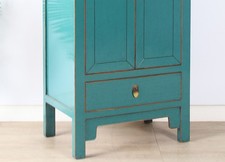 Chinesischer Hochzeitschrank 2 Türen 1 Schublade türkis  RAL5018 #M-HOC-A41T