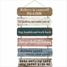 Office Motivational Wall Art Decor, Wood Rustic Hanging Motivational Wall Art...