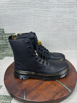 Dr Martens Boots Womens Size 8 Combs Soft Toe Work Black Leather Lace Up Ankle