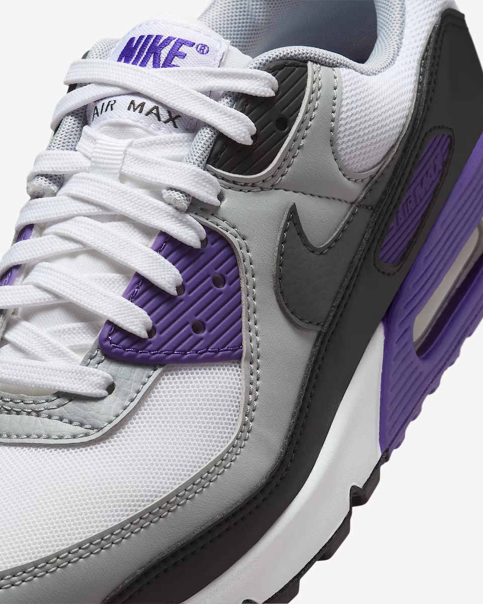 Nike Air Max 90 DH8010-110 Grey White Black Purple Women's Size