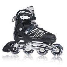 Boys Kids Adjustable Inline Skates, Girls Medium - Big Kid 1Y-4Y US 1 Black