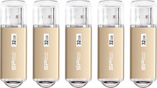 Silicon Power 5 Pack 32GB USB 3.0/3.1 Gen1 USB Flash Drive Blaze B02 (Champagne