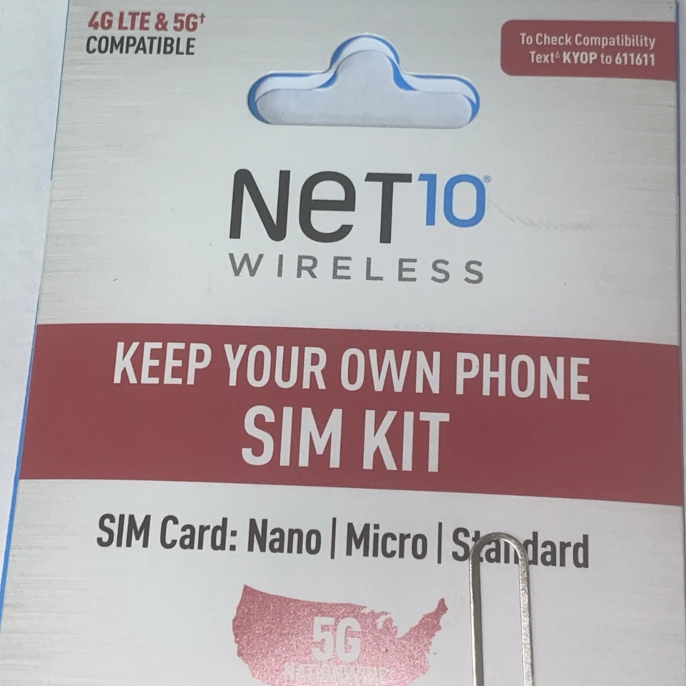Net10 Pin Wireless 4G LTE Universal Keep Your Own Phone Sim Card Kit Cdma - Image 4 of 4