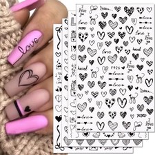 Valentine's Day Nail Art Stickers Heart Nail Stickers 3D Self-Adhesive