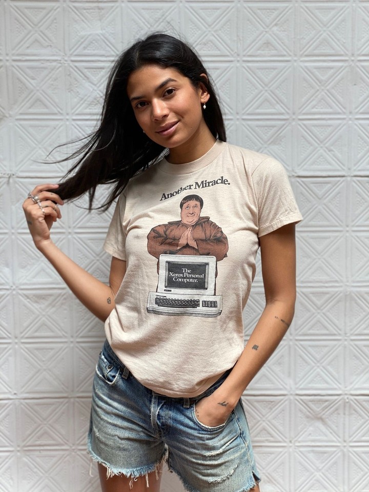 A genuine vintage 80s Xerox employee/promo tee — wearable computing history at a time when Xerox PARC was literally inventing the future.
