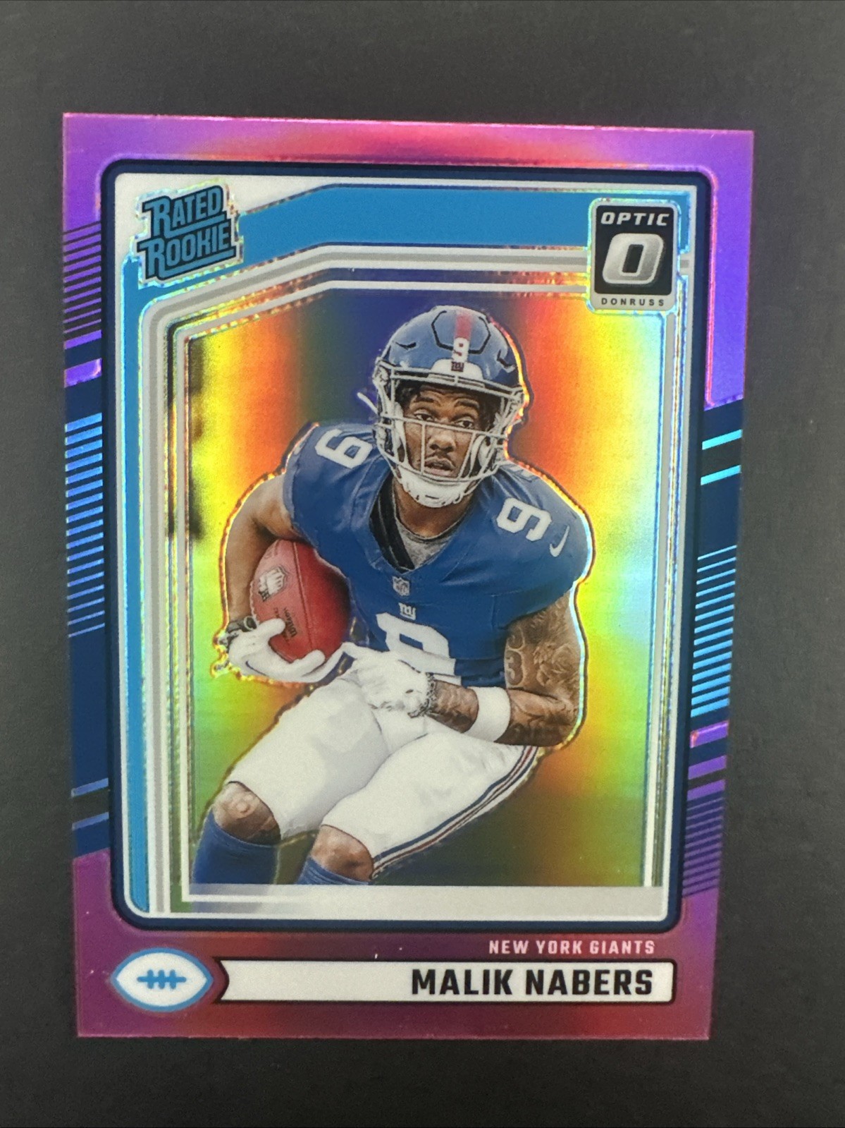 2024 Panini Donruss - Rated Rookie Malik Nabers #383 Optic Preview Pink Prizm