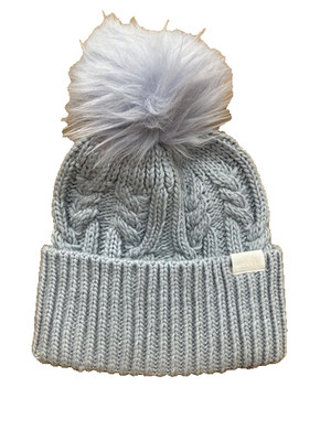The North Face Winter Hat, Oh Mega Faux Fur Pom Beanie Dusty Periwinkle OS