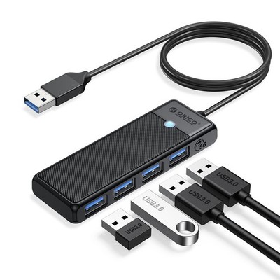 Tripp Lite 4-Port Portable Slim USB Hub USB 3.0 Superspeed Built In Cable