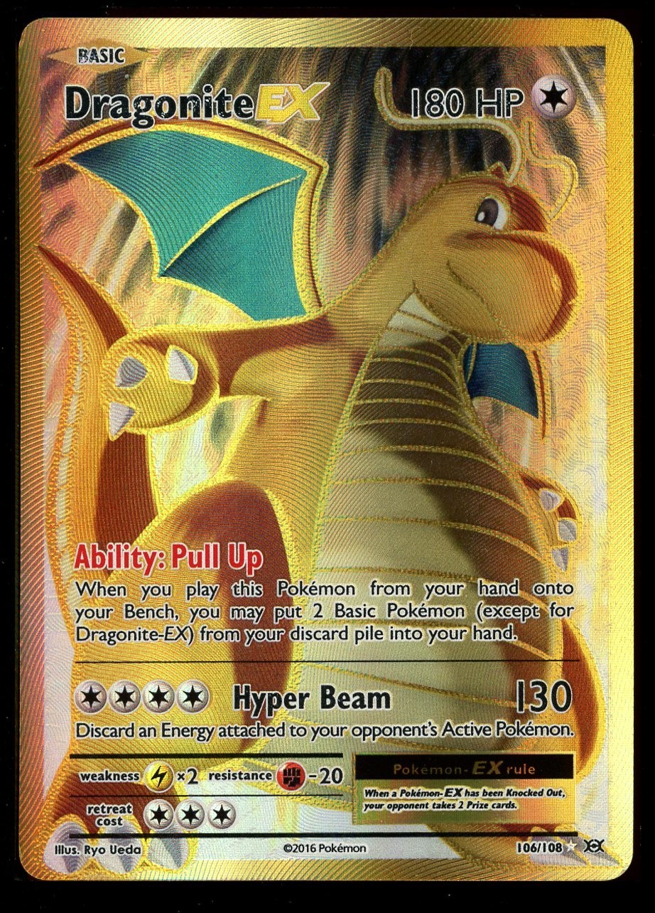 Pokemon Dragonite EX 106/108 X&Y Evolutions Full Art Near Mint Card
