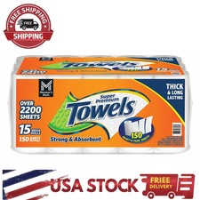 Member’s Mark Paper Towels 15 Mega Rolls | Durable 2-Ply | Ultra Absorbent