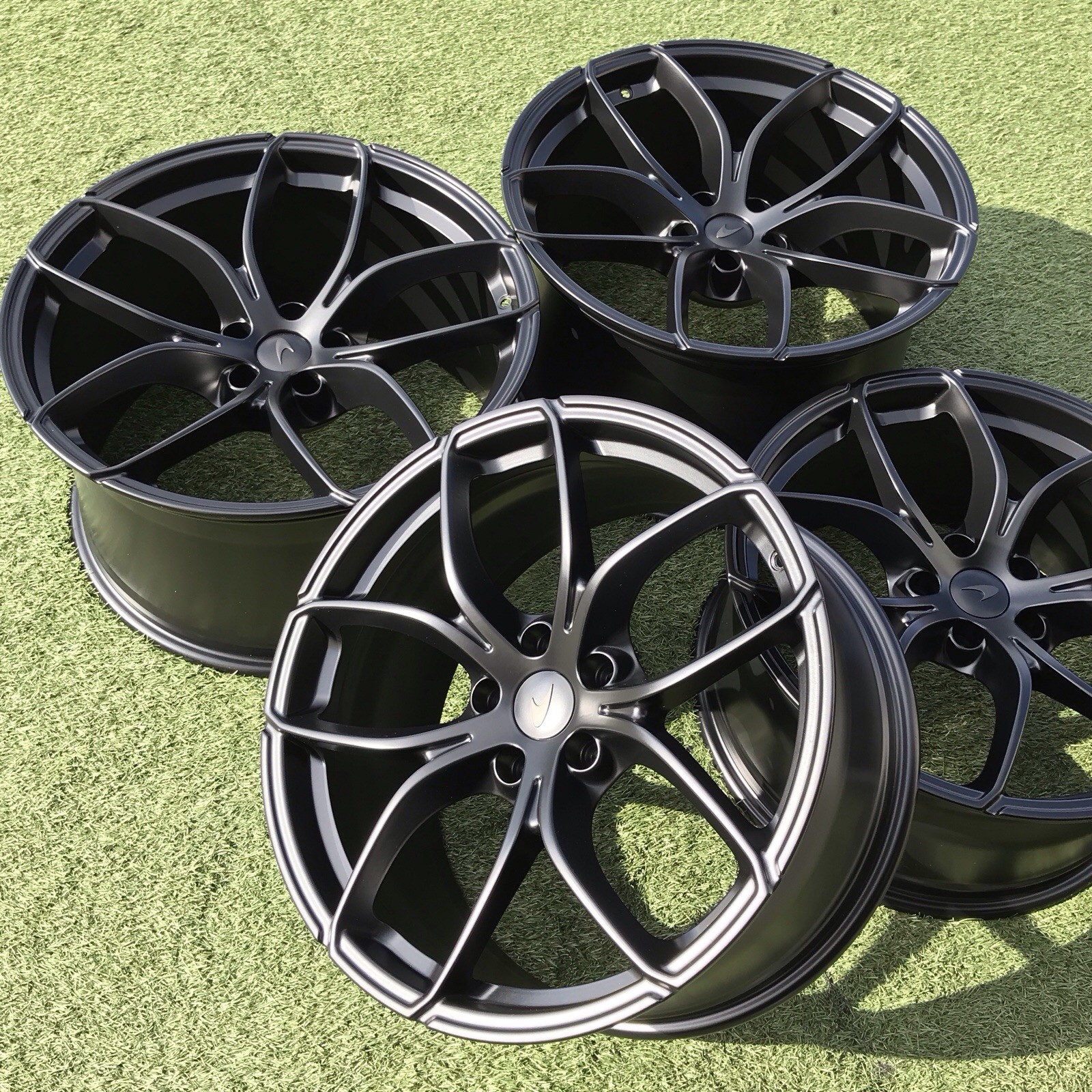 19 20 MCLAREN RIMS OEM STOCK FACTORY SET 4 720S WHEELS GENUINE Satin Black