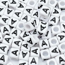 500PCS Letter Beads 6X6mm Acrylic Alphabet Beads for Jewelry Making White Squ...