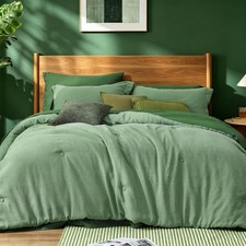 BEDELITE King Size Comforter Set, 7 Pieces Linen-Like Texture Bed in A Bag ...