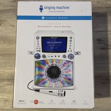 Singing Machine STVG785BTW Bluetooth Karaoke Machine w/ Lyrics Monitor  Lights