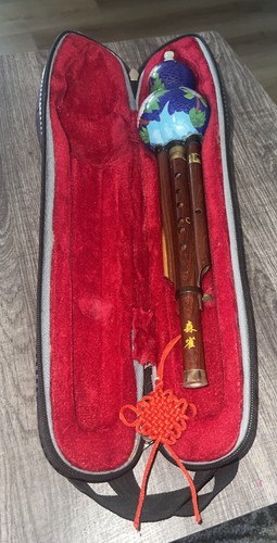 Ebony Cloisonne 3 Octaves Hulusi Flute Woodwind + Case