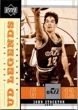 2003-04 Upper Deck Legends #87 John Stockton Throwback basketball card 8MMMM