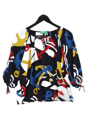 United Colors Of Benetton Damen Bluse M Multi 100% Lyocell Modal Basic