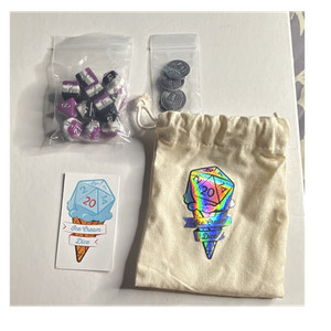 Ice Cream Dice Pride Dice Collection 2021, 4 Bless Tokens, Bag, Sticker