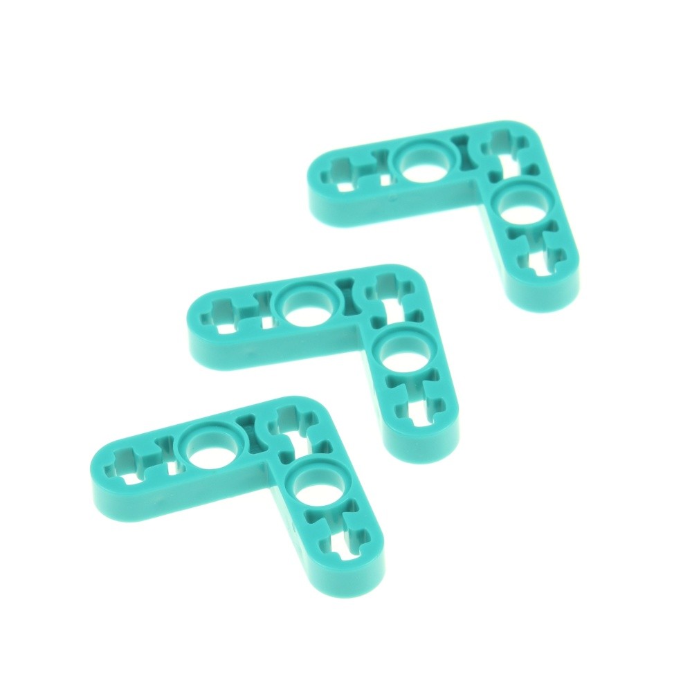 3x lego Technic Liftarm L-SHAPE 3x3 Dark Türis Thin Pin Cross Axis 32056